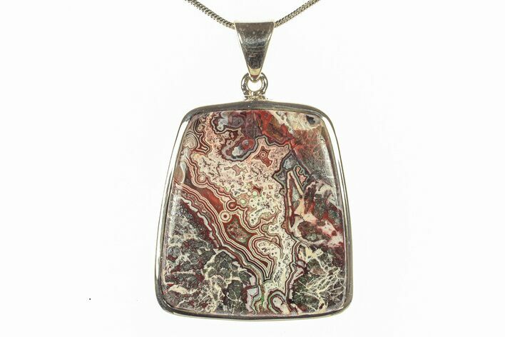 Polished Crazy Lace Agate Pendant - Mexico #279161